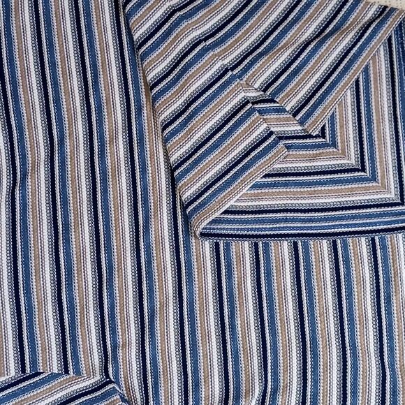 VINTAGE Chunky Textured T Shirt Striped Woven Comfy Short Sleeve Plus Size 22W - Picture 2 of 7